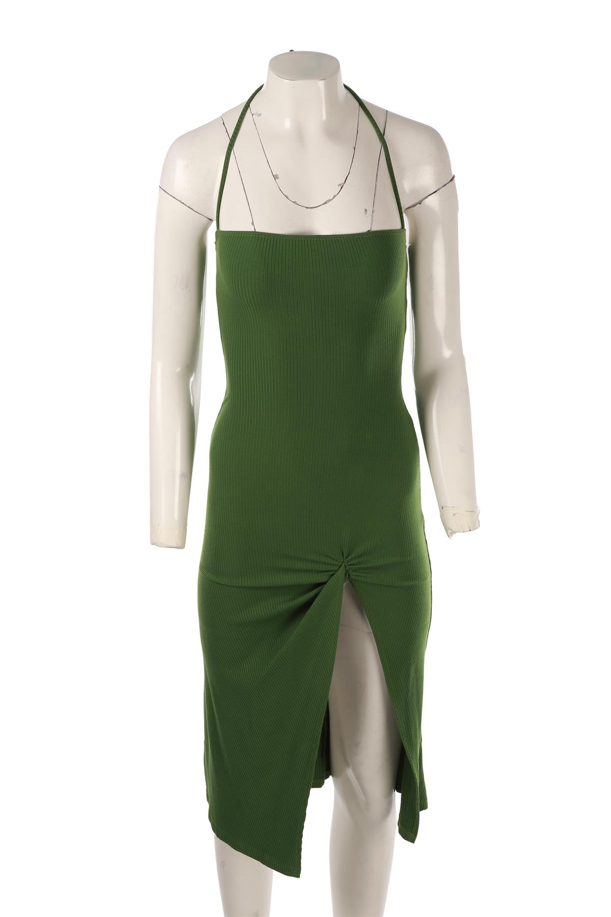 GREEN JERSEY MIDI DRESS