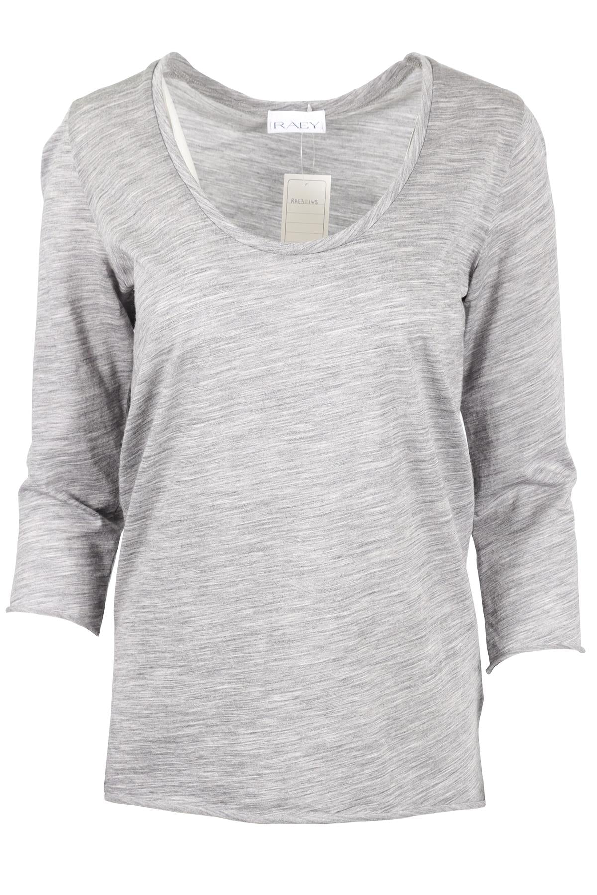 RAEY GREY WOOL TOP UK 10