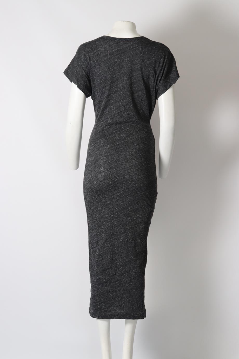 IRO RUCHED COTTON JERSEY MIDI DRESS MEDIUM