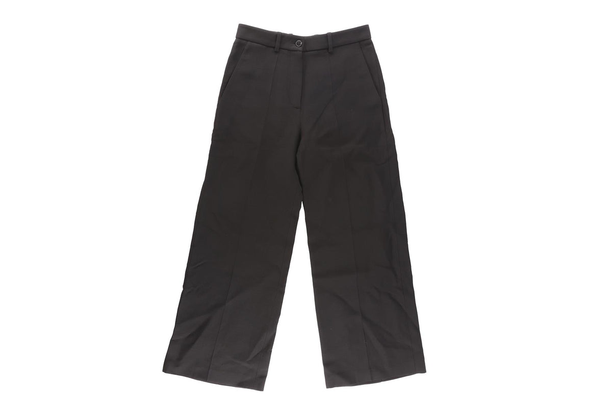 VALENTINO BLACK WOOL WIDE LEG PANTS IT 40 UK 8