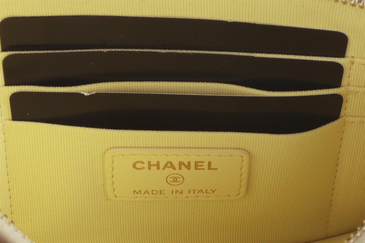 CHANEL GREEN 2024 O CASE SMALL QUILTED LEATHER POUCH (COMES WITH BOX AND DUSTBAG)