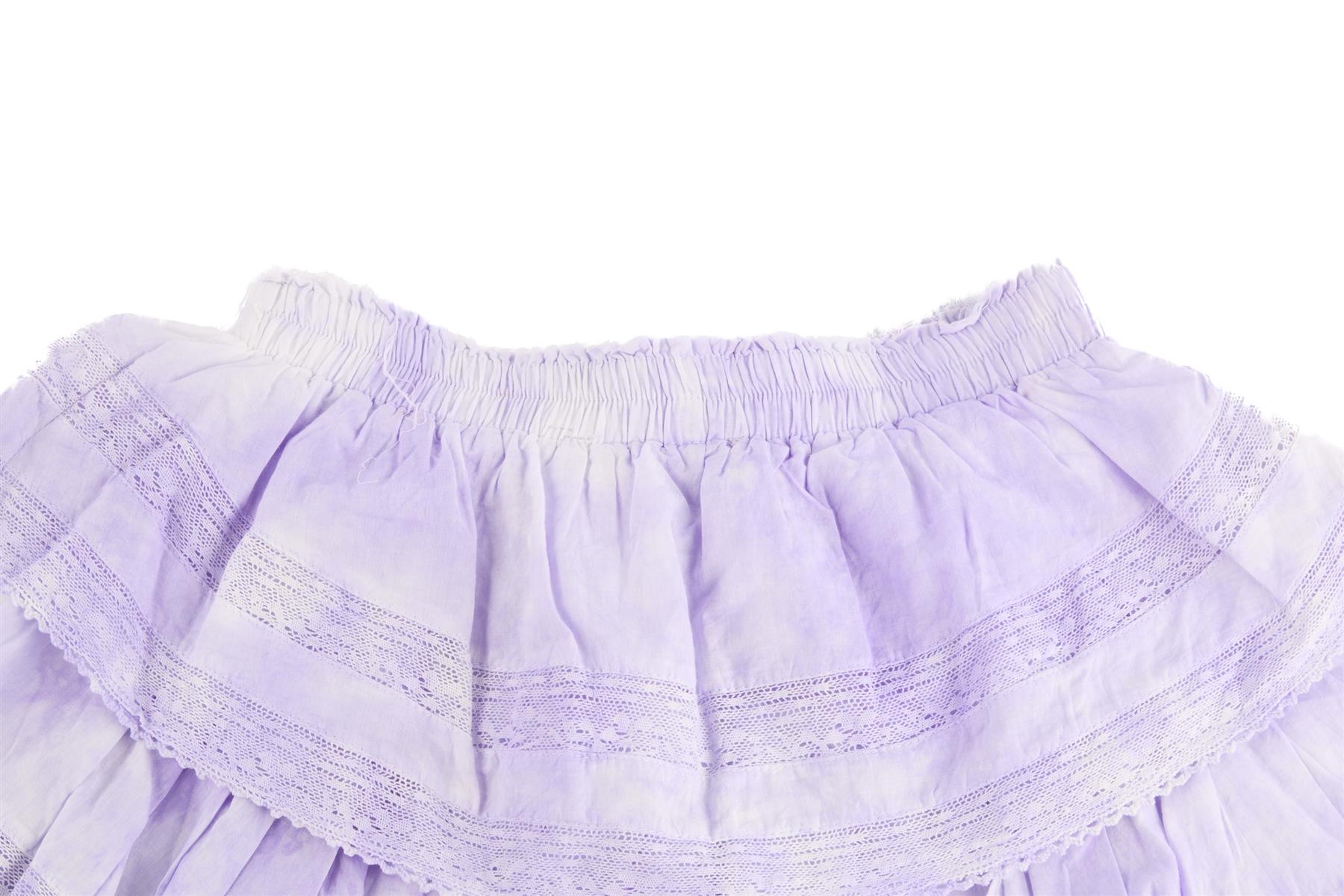 LOVESHACKFANCY PURPLE COTTON MINI SKIRT XSMALL