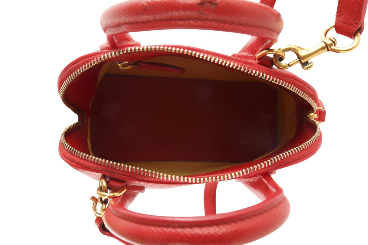 BALENCIAGA RED VILLE XXS LEATHER SHOULDER BAG