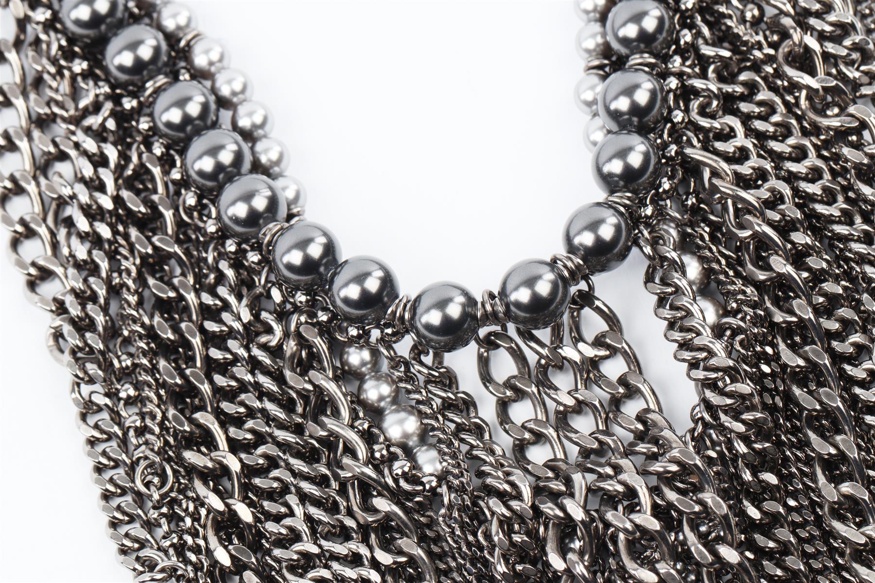 CHANEL GREY 2015 CC CHAIN NECKLACE