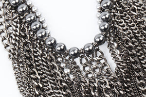 CHANEL GREY 2015 CC CHAIN NECKLACE