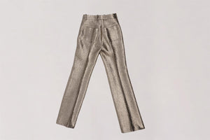 ROBERTO CAVALLI GOLD WOOL FLARED PANTS IT 38 UK 6