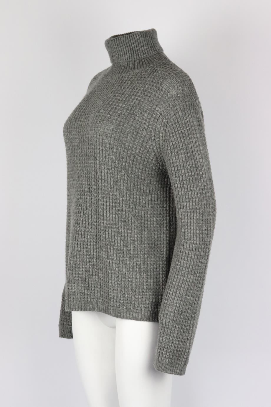 JENNI KAYNE WAFFLE KNIT WOOL BLEND TURTLENECK SWEATER MEDIUM