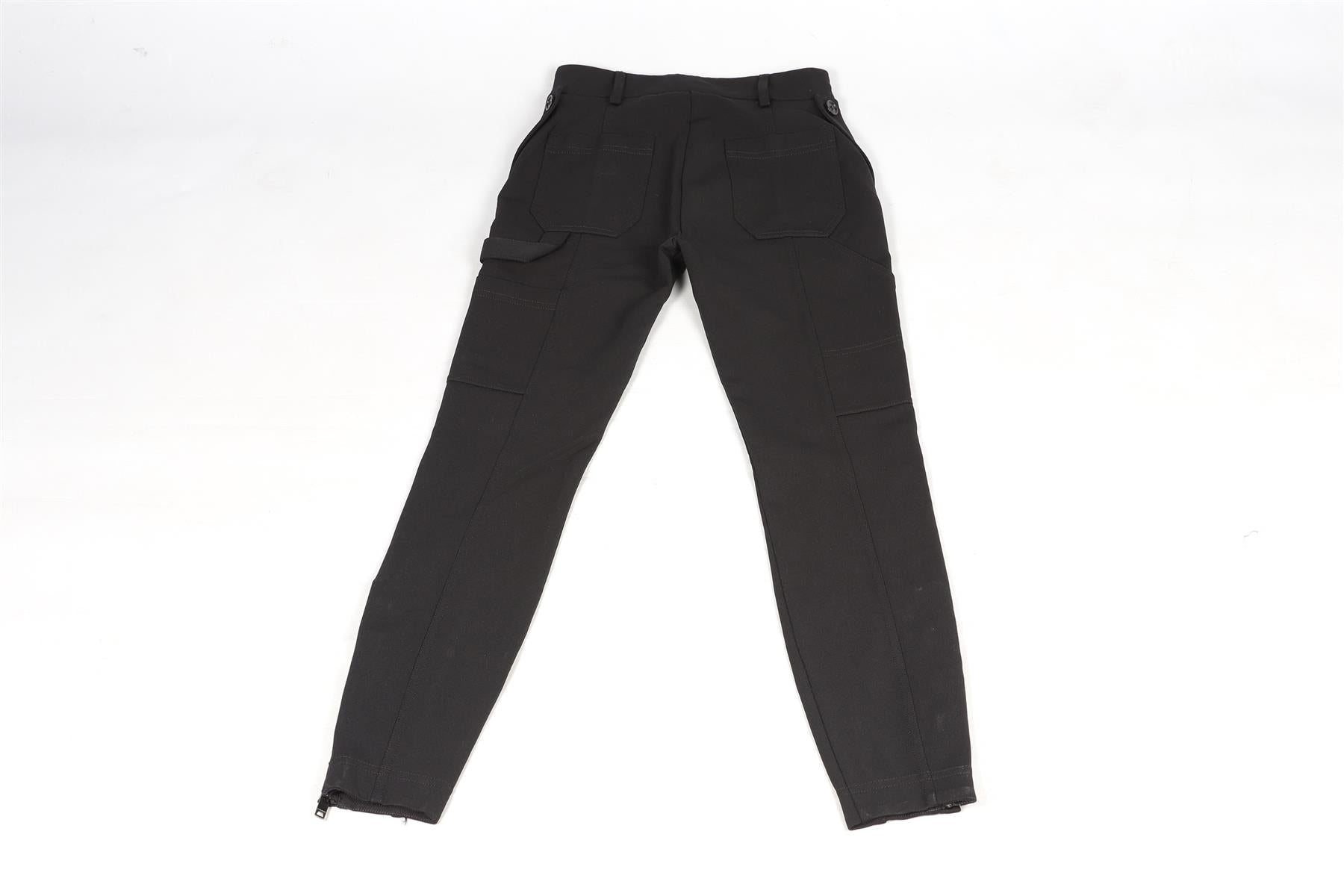 BURBERRY BLACK TWILL SKINNY PANTS UK 2