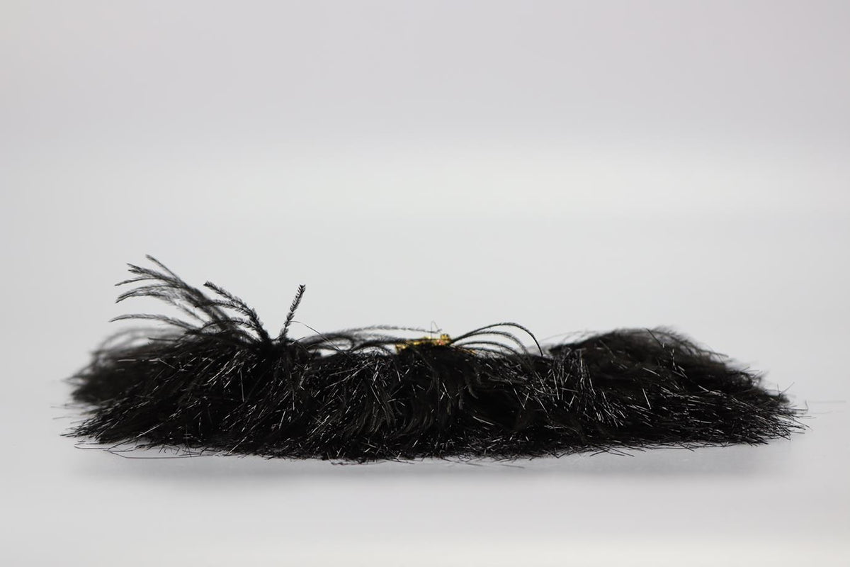 SONIA RYKIEL FEATHER TRIMMED CROC EFFECT LEATHER CLUTCH