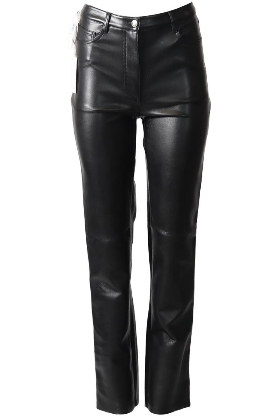 WILFRED FAUX LEATHER STRAIGHT LEG PANTS US 4 UK 8