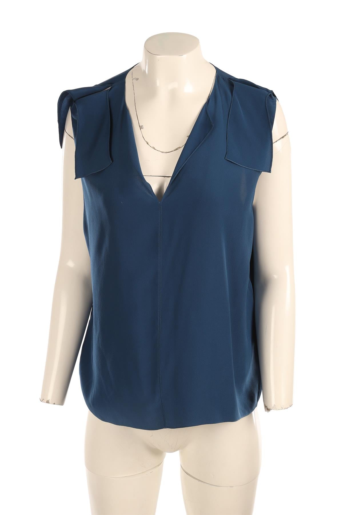 CHLOÉ BLUE SILK TOP FR 42 UK 14