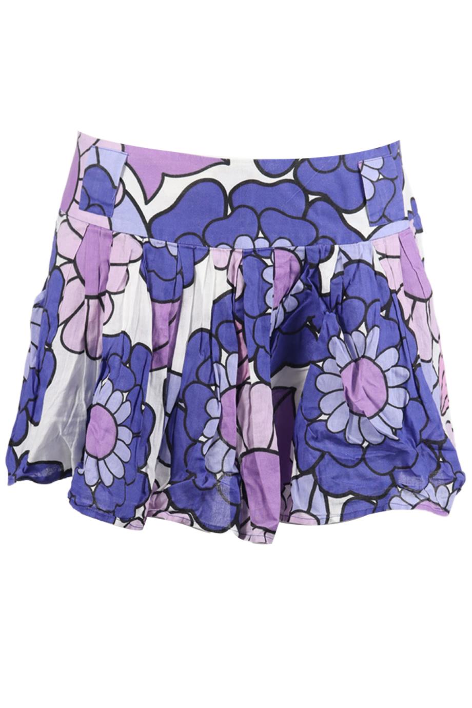 DODO BAR OR FLORAL PRINT COTTON VOILE MINI SKIRT SMALL