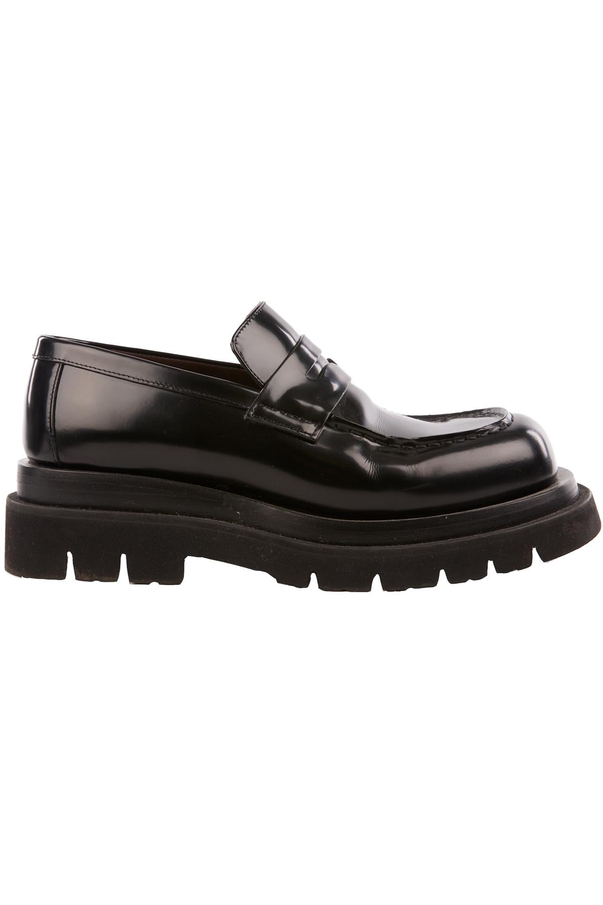BOTTEGA VENETA BLACK PATENT LEATHER LOAFERS EU 39 UK 6 US 9