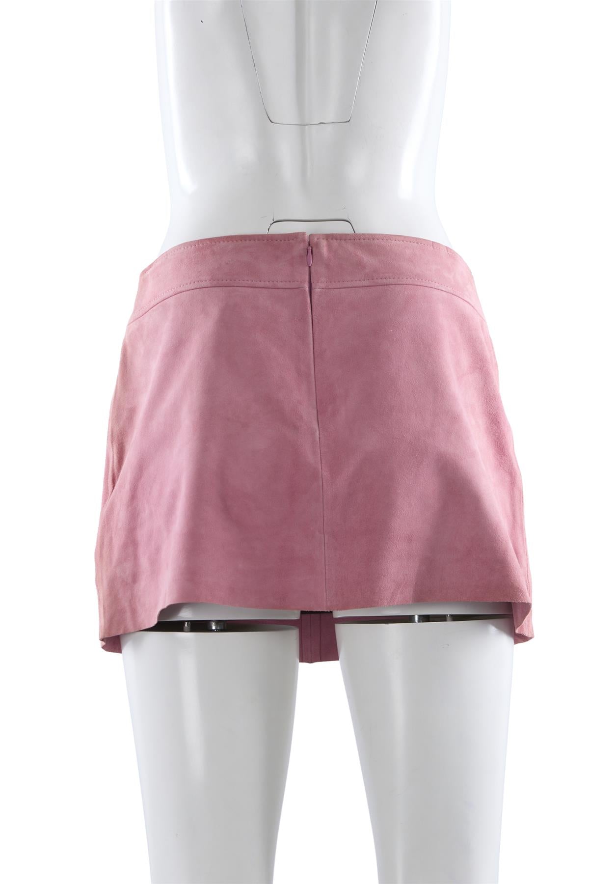 Pink Suede Mini Skirt