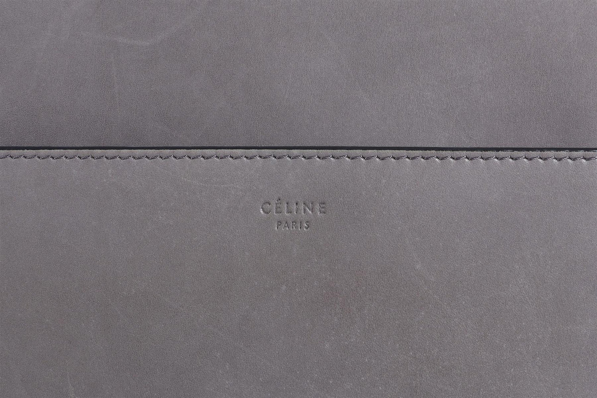 CELINE GREY SANGLE LEATHER SHOULDER BAG