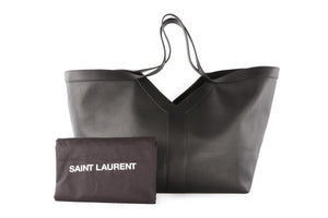 SAINT LAURENT BLACK Y LEATHER TOTE BAG
