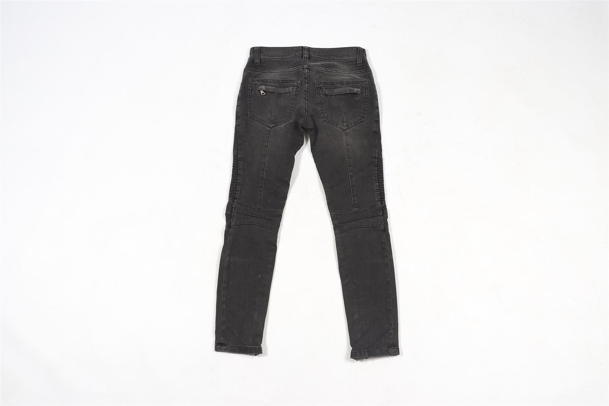BALMAIN GREY LOW RISE SKINNY JEANS FR 34 UK 6