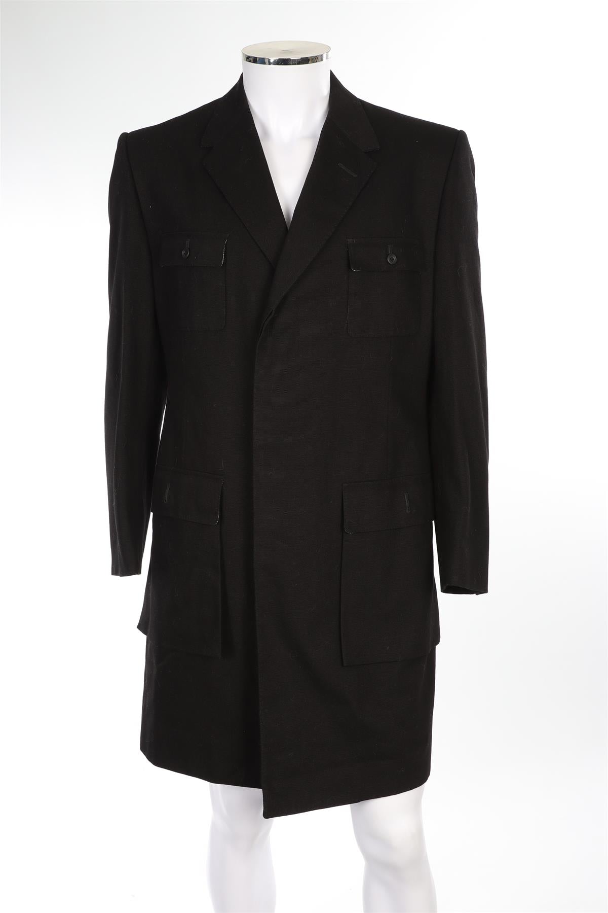 SPENCER HART BLACK MEN'S CANVAS COAT IT 42 UK/US 32