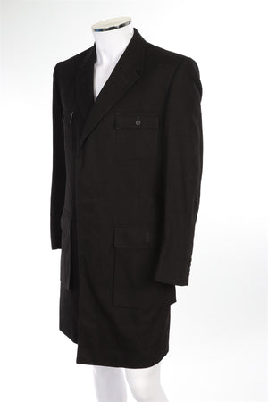 SPENCER HART BLACK MEN'S CANVAS COAT IT 42 UK/US 32