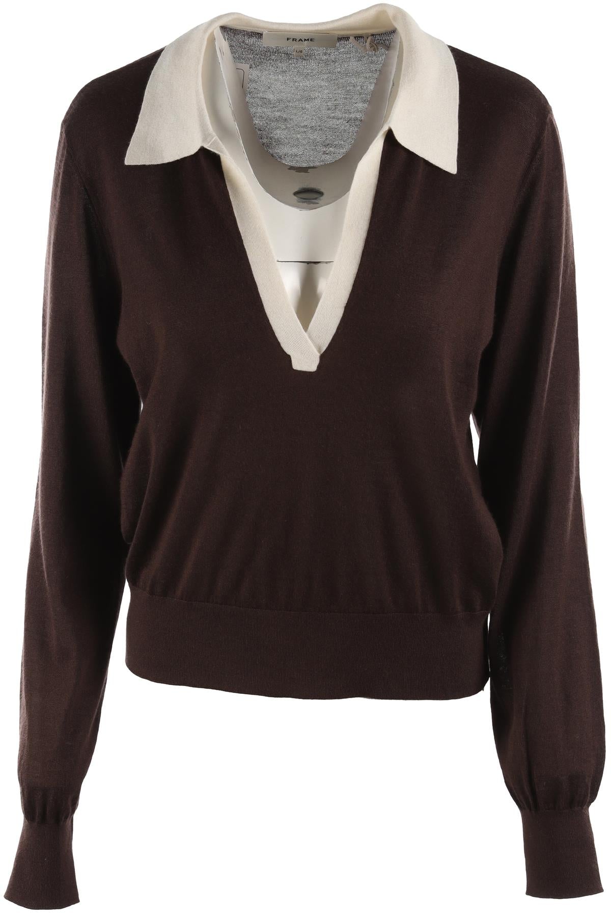 FRAME BROWN CASHMERE SWEATER LARGE