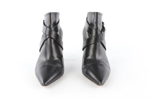 GIANVITO ROSSI BLACK LEATHER ANKLE BOOTS EU 39 UK 6 US 9