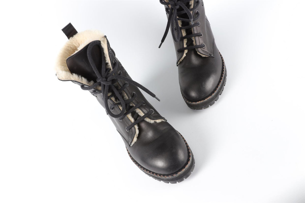 BOTTEGA VENETA BLACK LEATHER ANKLE BOOTS EU 36.5 UK 3.5 US 6.5