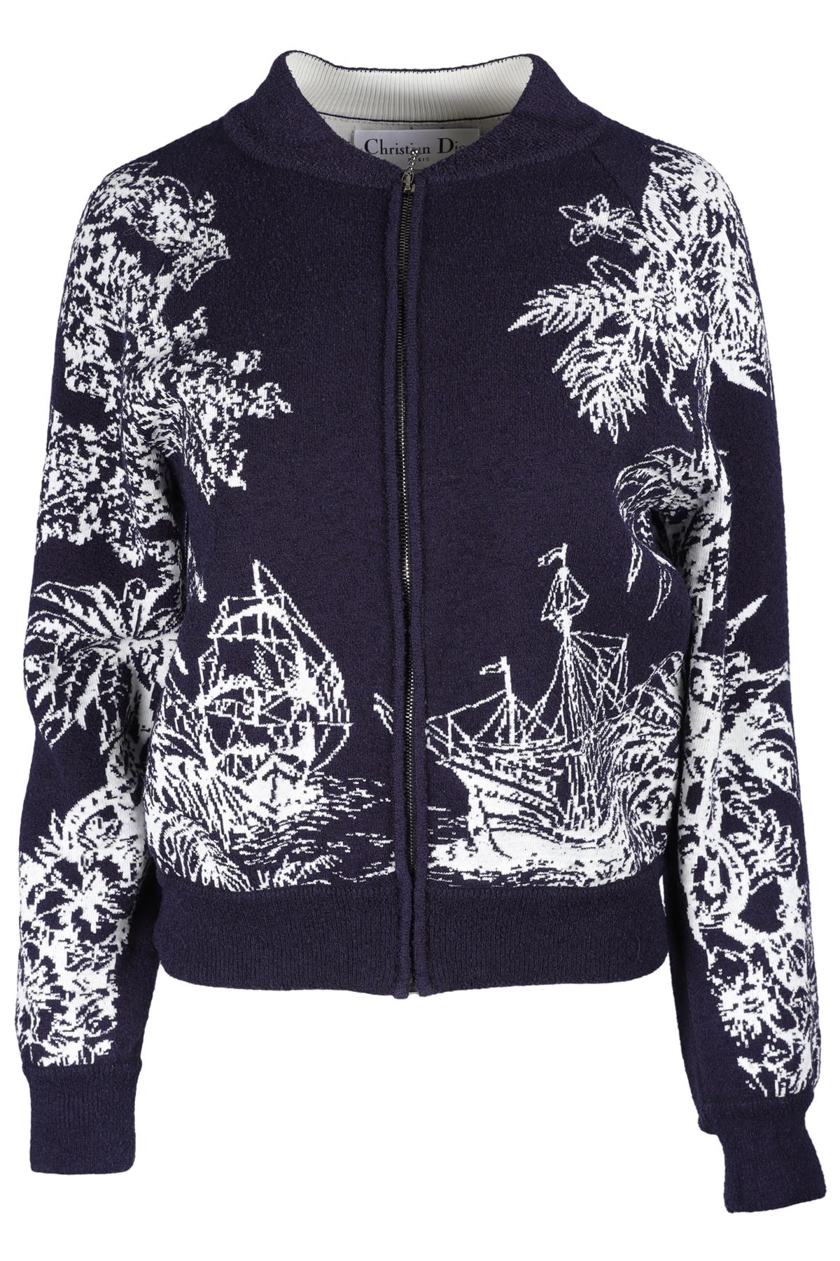CHRISTIAN DIOR NAVY COTTON JACKET FR 38 UK 10