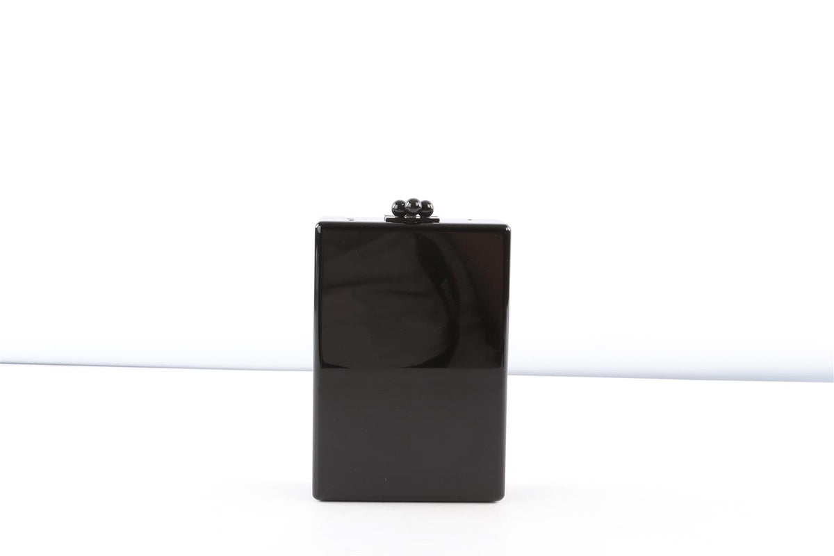 EDIE PARKER BLACK ACETATE CLUTCH
