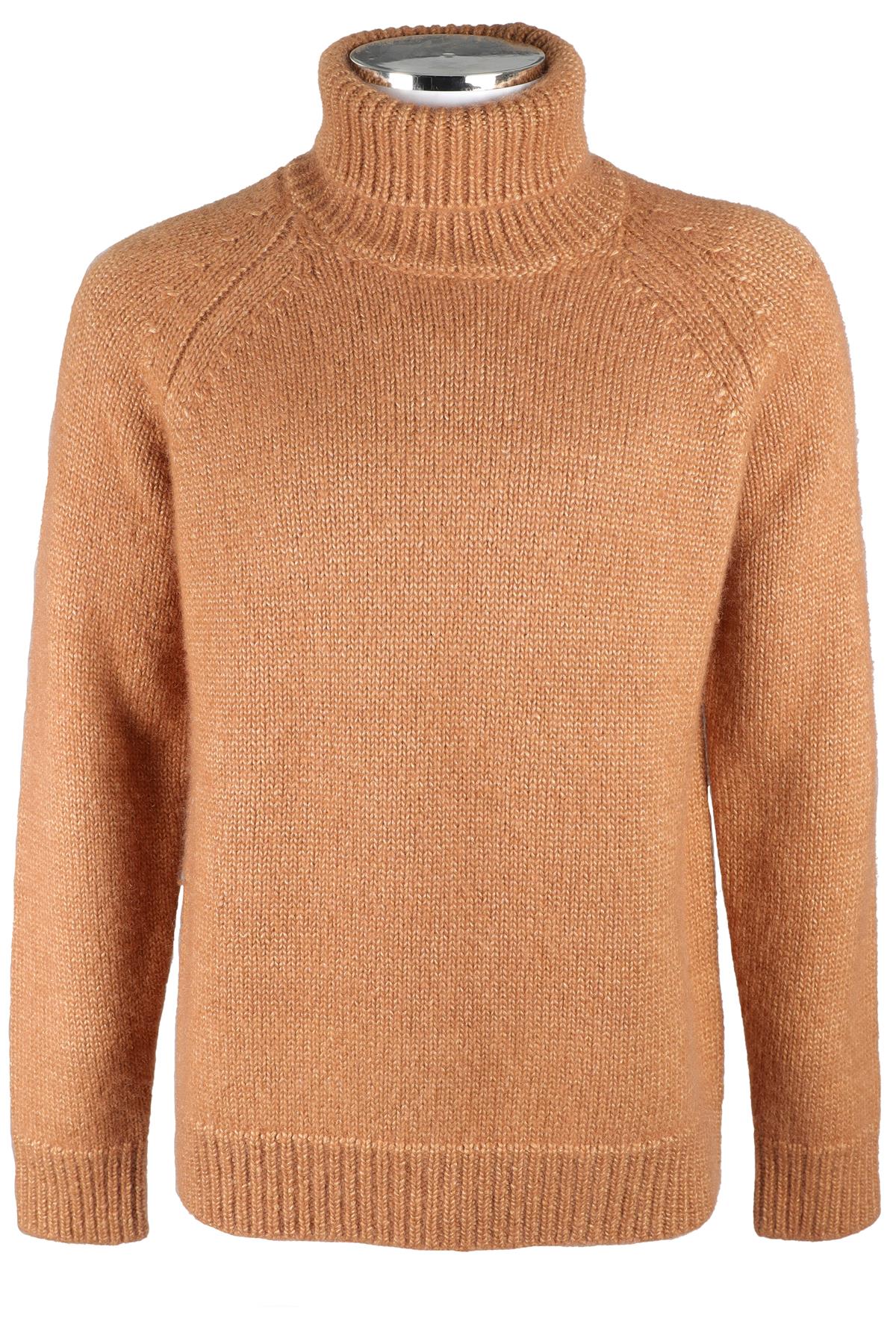 GIULIVA HERITAGE BROWN MEN'S CASHMERE SWEATER SMALL