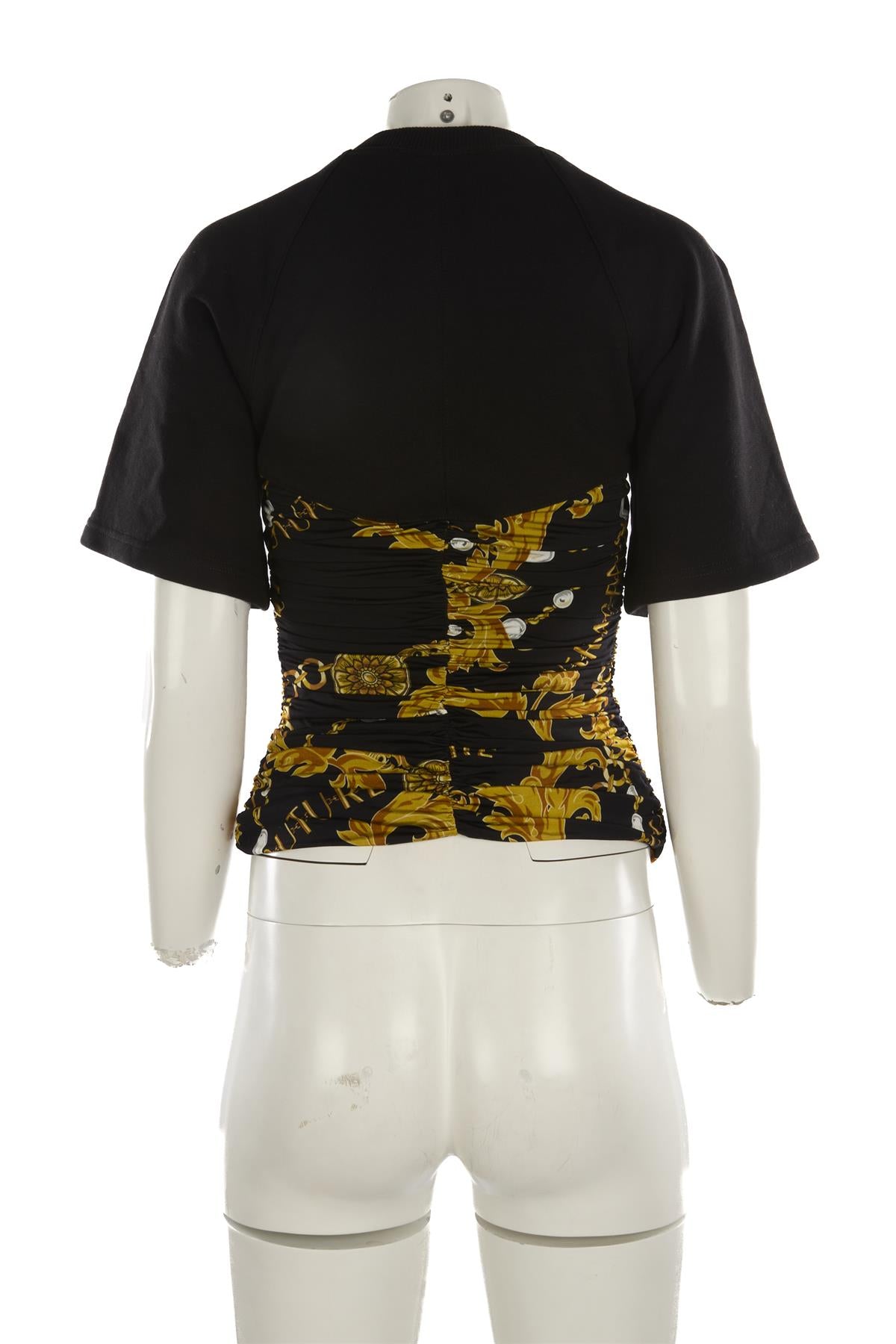 VERSACE JEANS COUTURE BLACK COTTON TOP MEDIUM