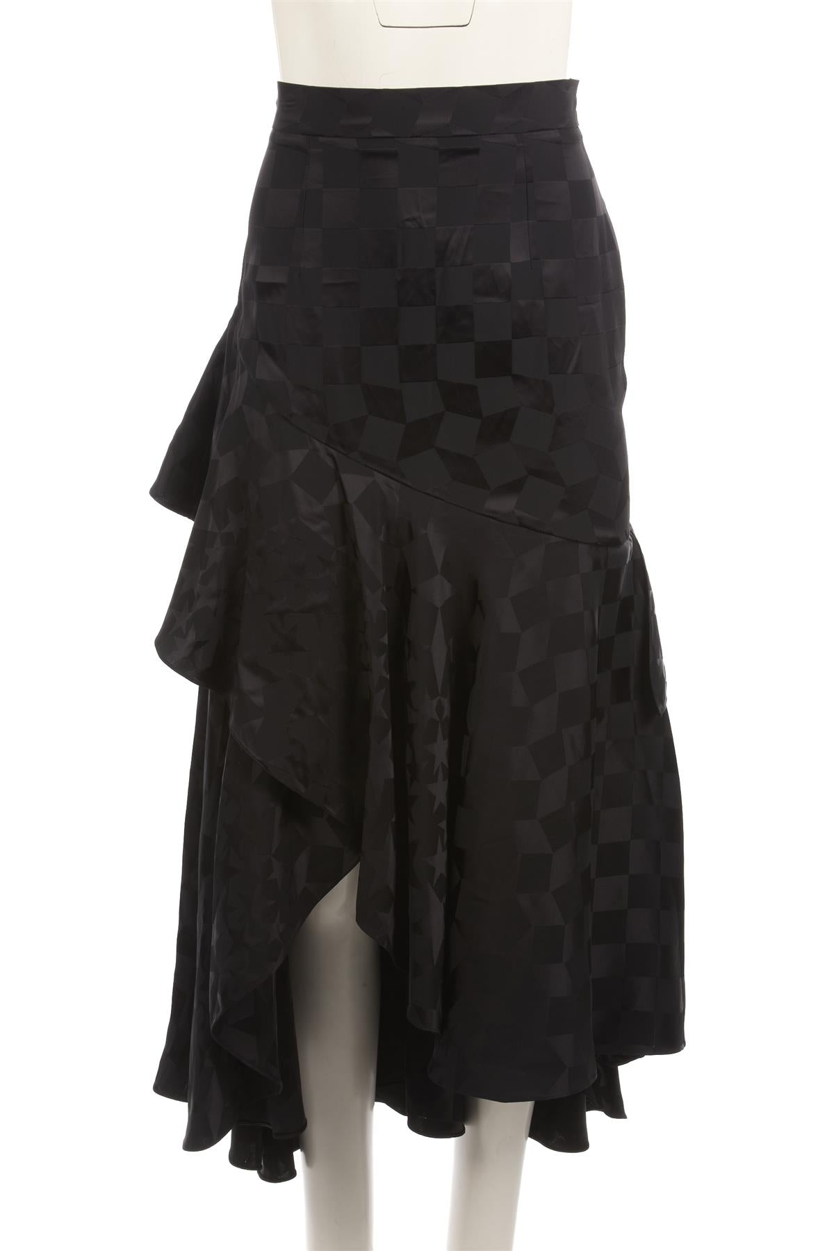 TEMPERLEY LONDON BLACK SATIN MAXI SKIRT UK 8