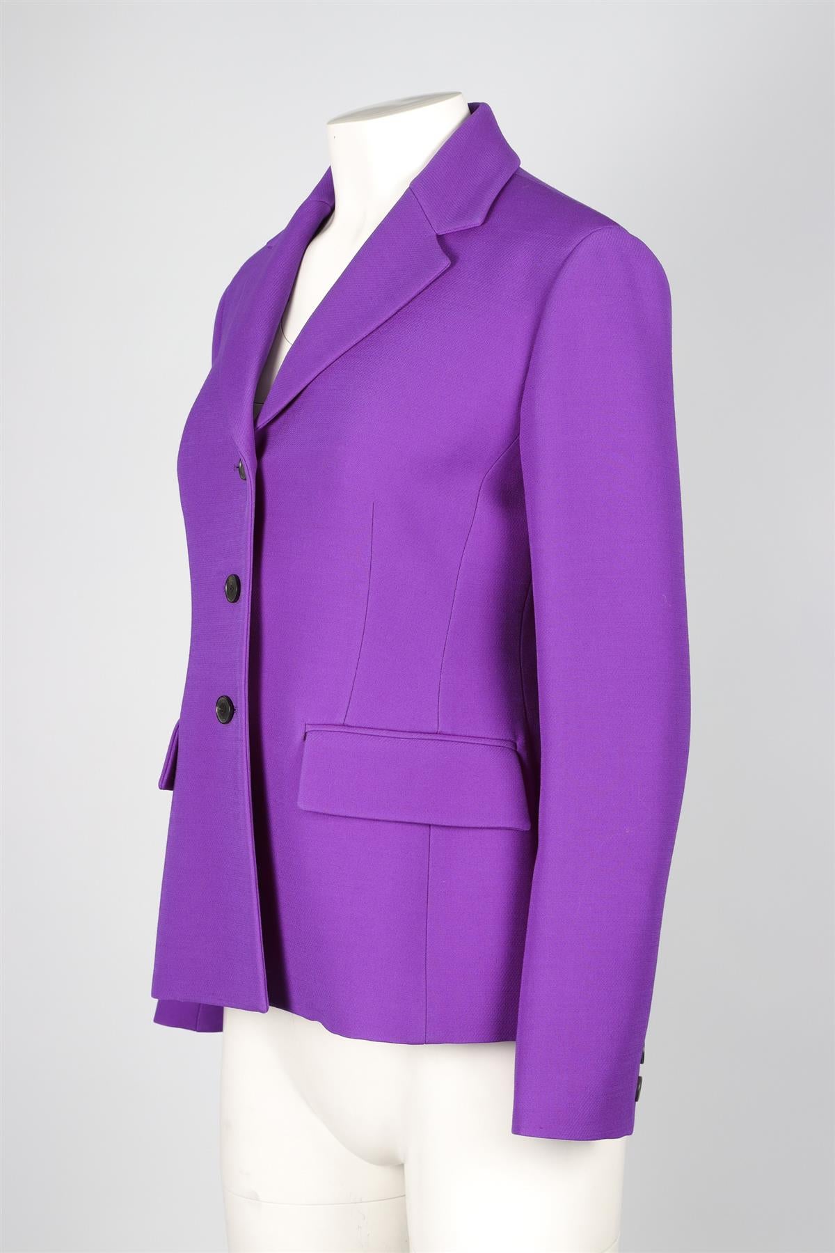CHRISTIAN DIOR PURPLE WOOL BLAZER UK 12