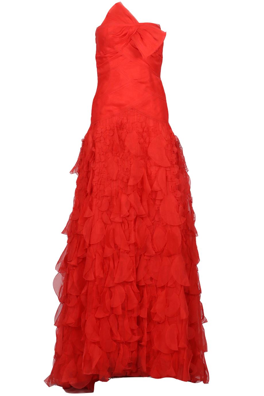 OSCAR DE LA RENTA 2010 STRAPLESS SILK GOWN US 4 UK 8