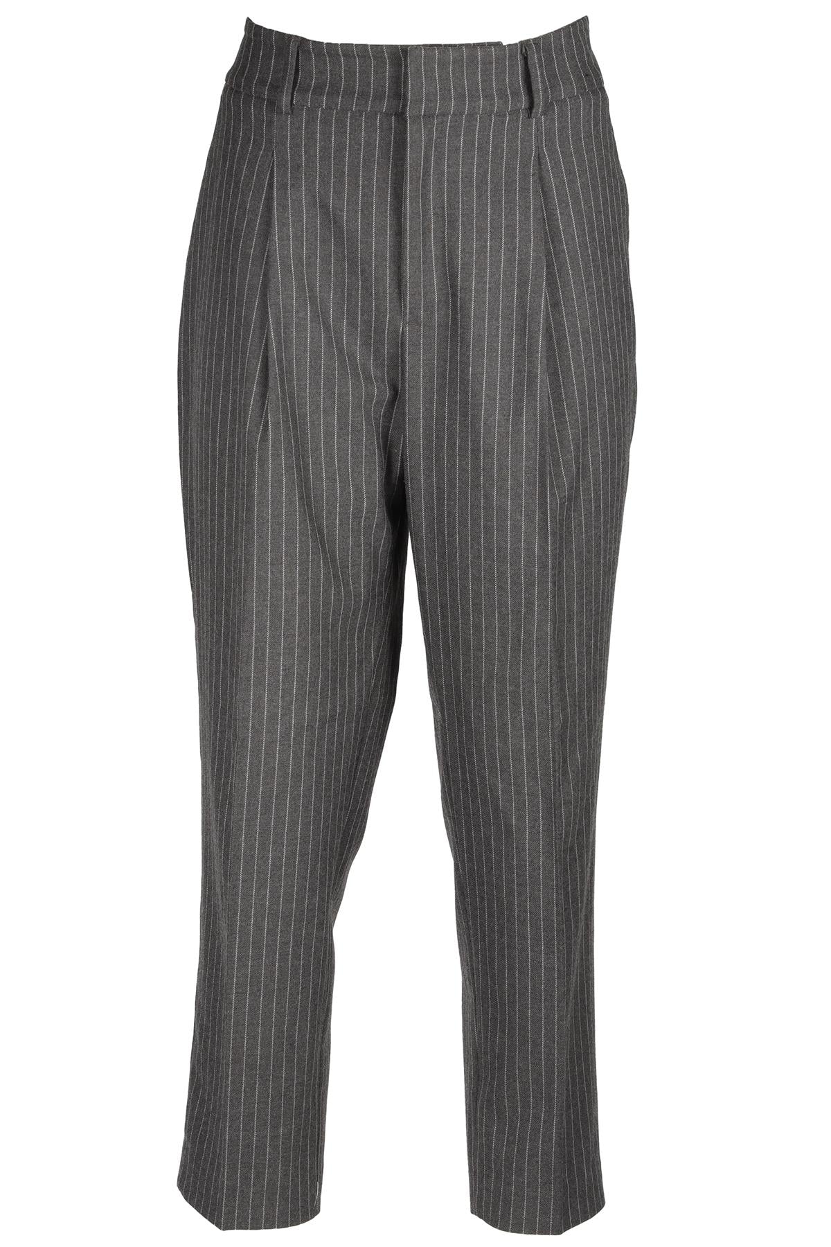 ANINE BING GREY FLANNEL STRAIGHT LEG PANTS LARGE