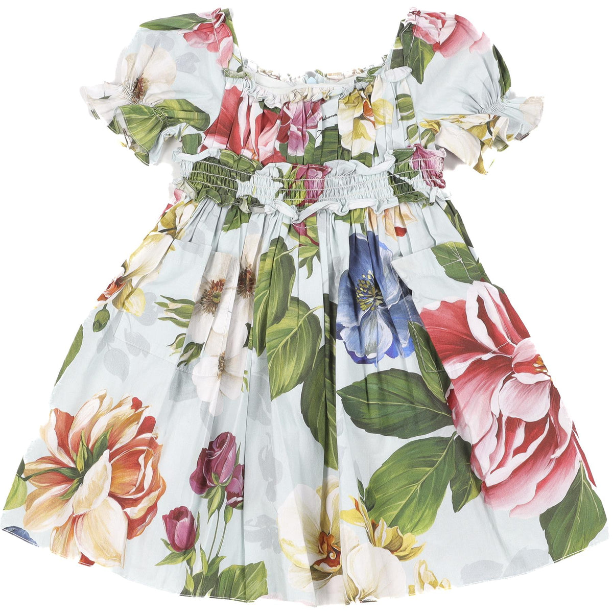 DOLCE & GABBANA BLUE BABY GIRLS DRESS AND BLOOMERS SET 12-18 MONTHS