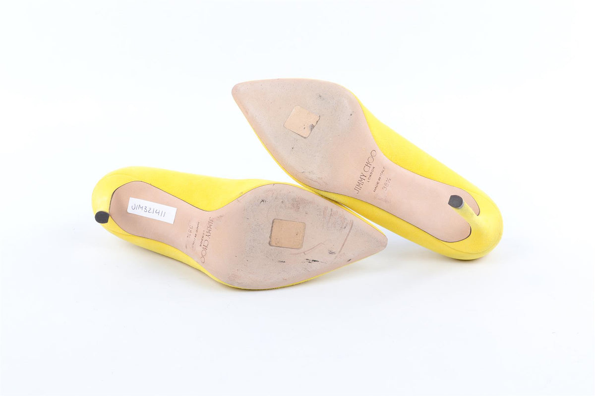 JIMMY CHOO YELLOW SUEDE PUMPS EU 38.5 UK 5.5 US 8.5
