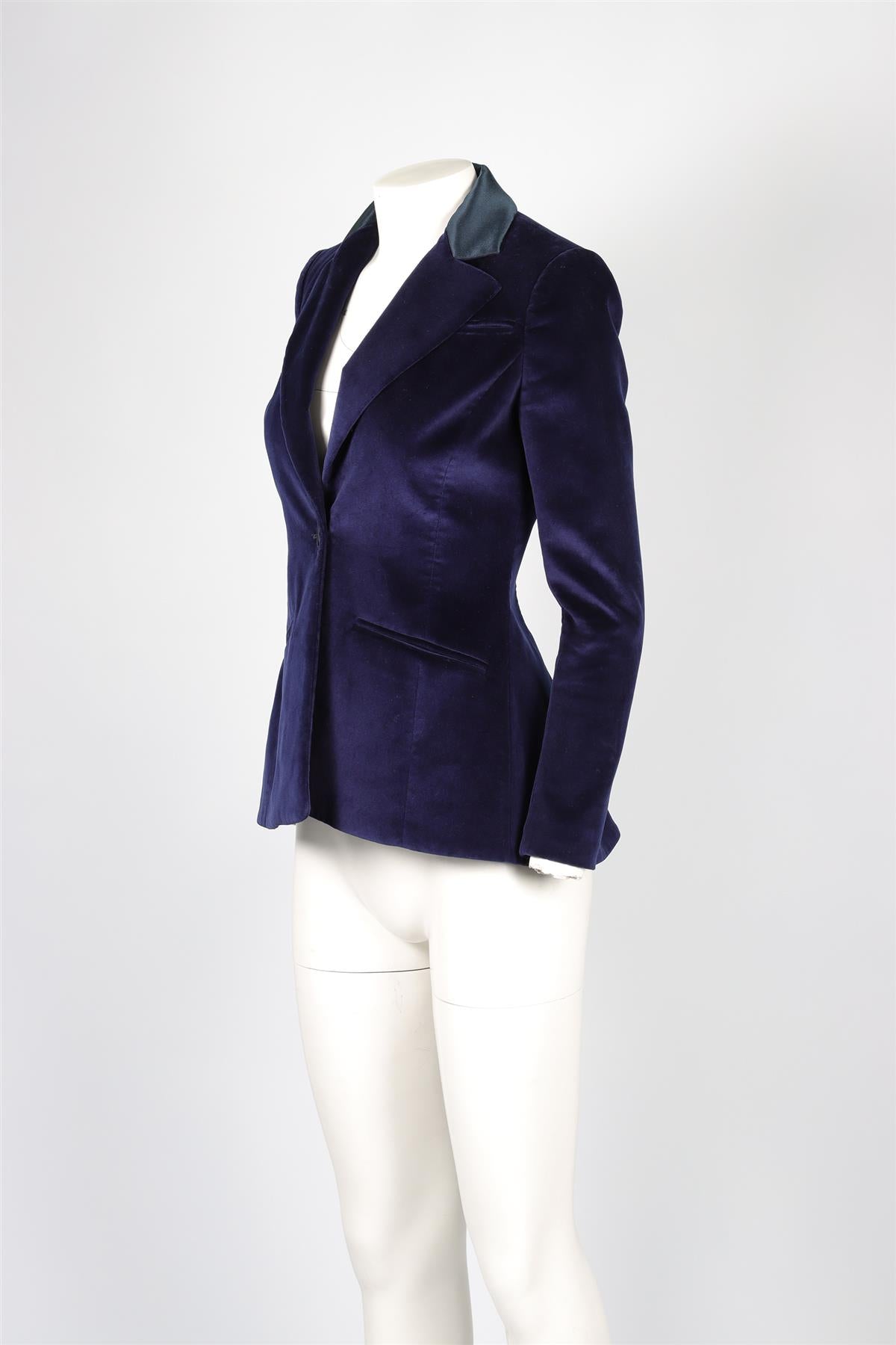 ALTUZARRA NAVY VELVET BLAZER IT 36 UK 4