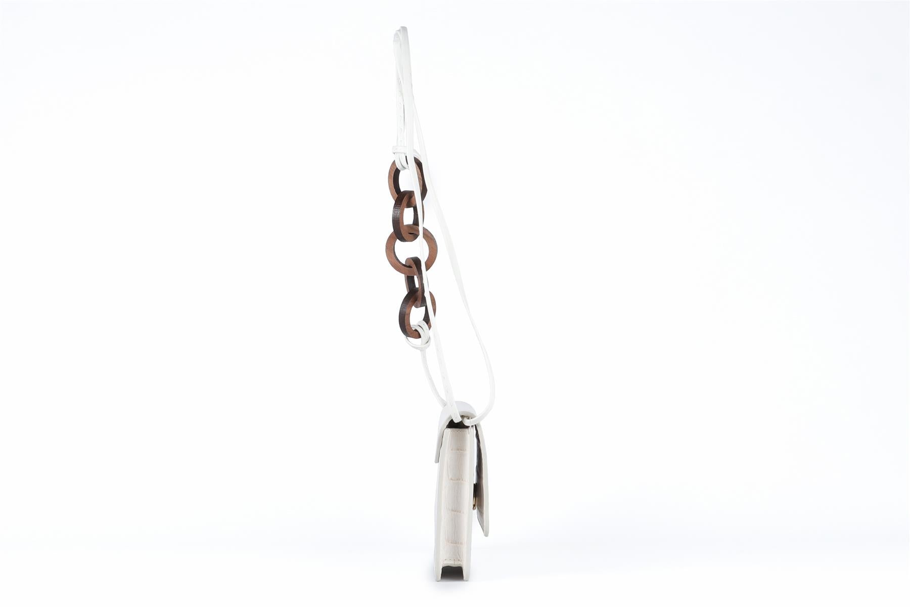 JACQUEMUS WHITE LE SAC RIVIERA LEATHER SHOULDER BAG