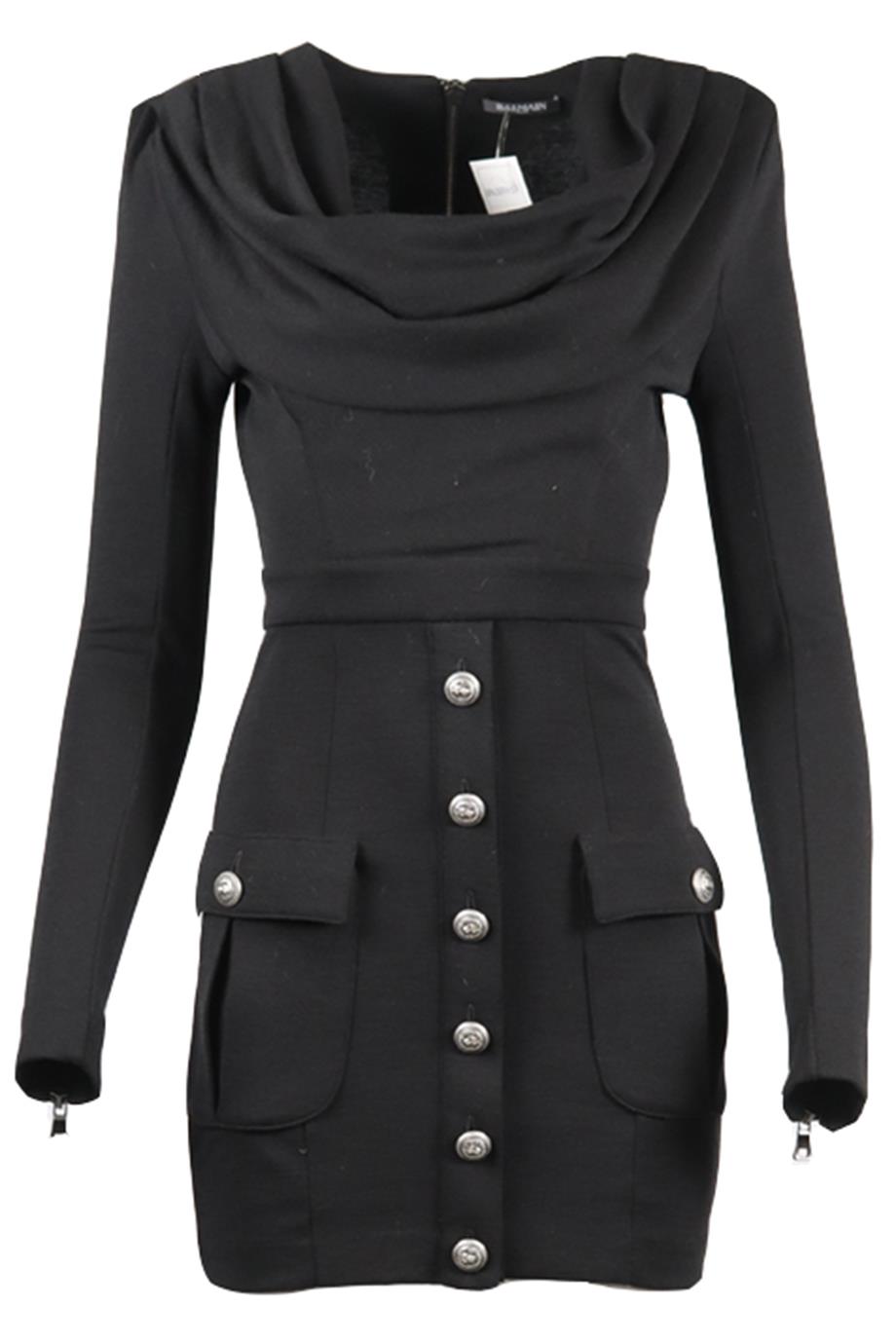BALMAIN WOOL MINI DRESS FR 36 UK 8