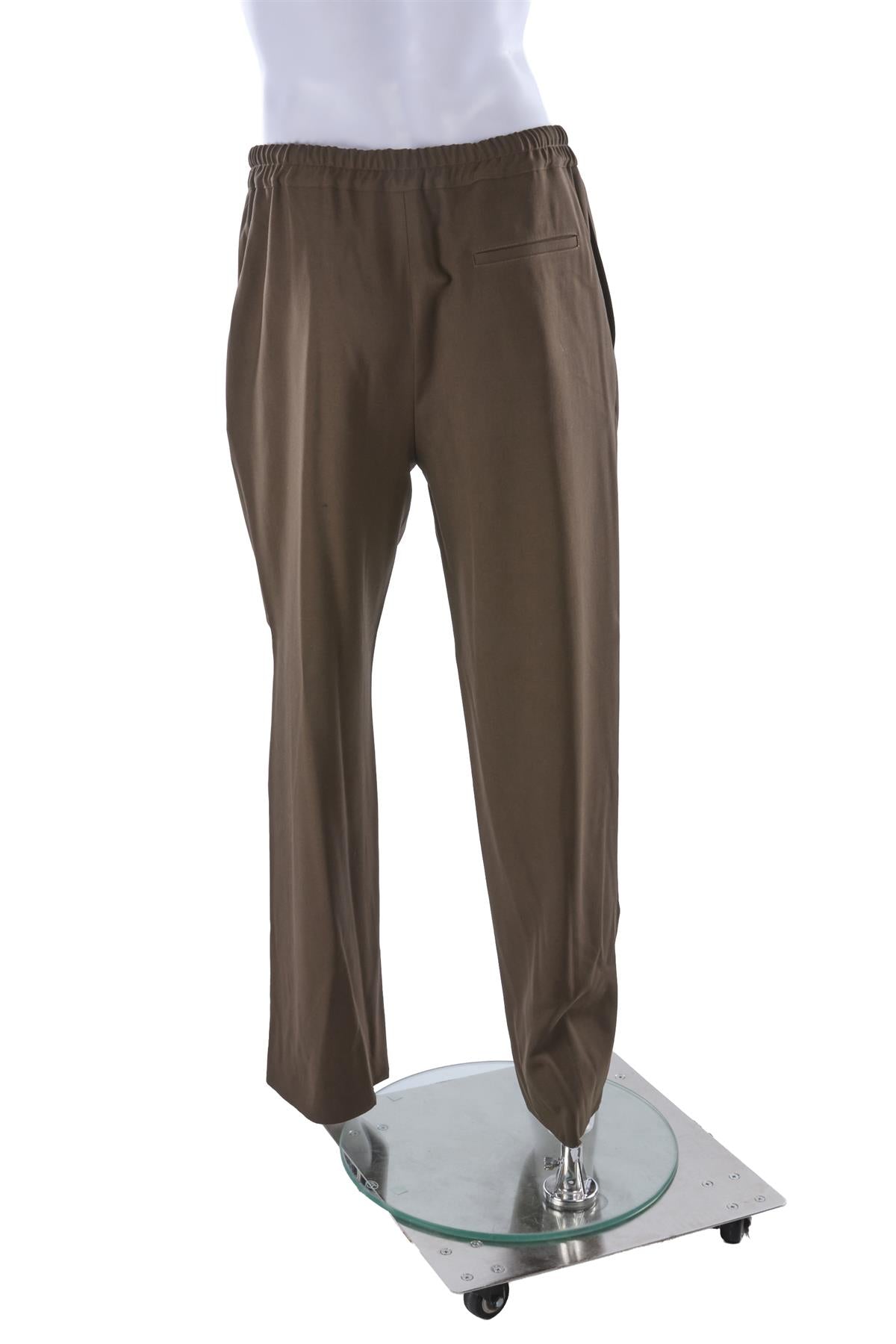 KHAKI MEN'S WOOL STRAIGHT LEG PANTS