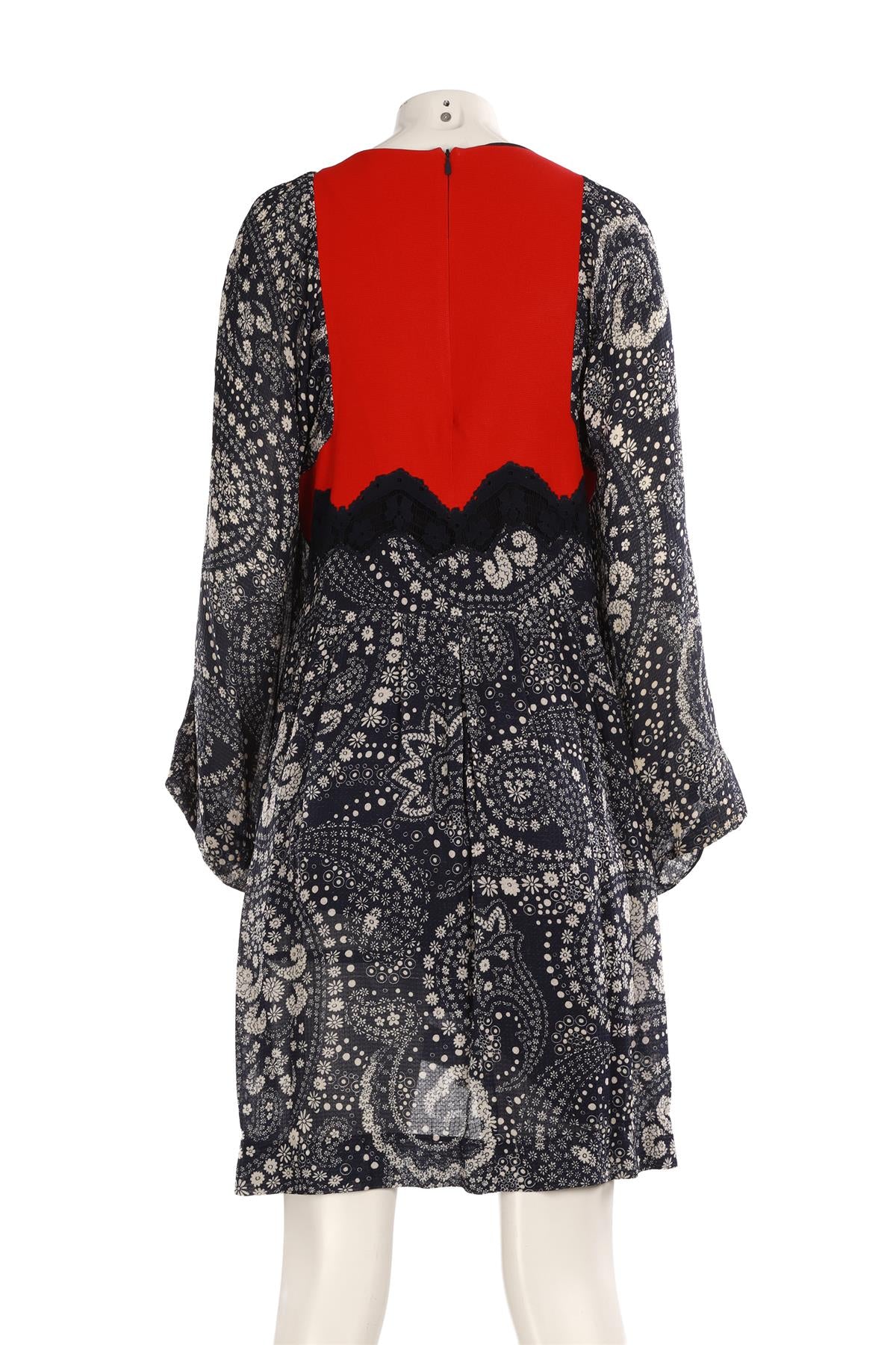 CHLOÉ NAVY CREPE MINI DRESS FR 38 UK 10