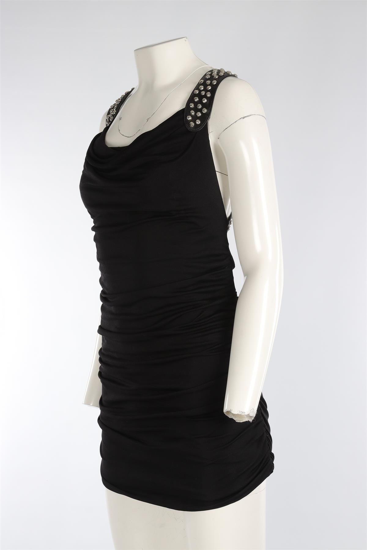 JAY AHR BLACK JERSEY MINI DRESS XSMALL