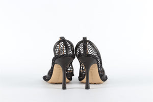 BOTTEGA VENETA BLACK MESH AND LEATHER PUMPS EU 37.5 UK 4.5 US 7.5