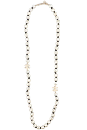 CHANEL IVORY 2016 CC PEARL NECKLACE