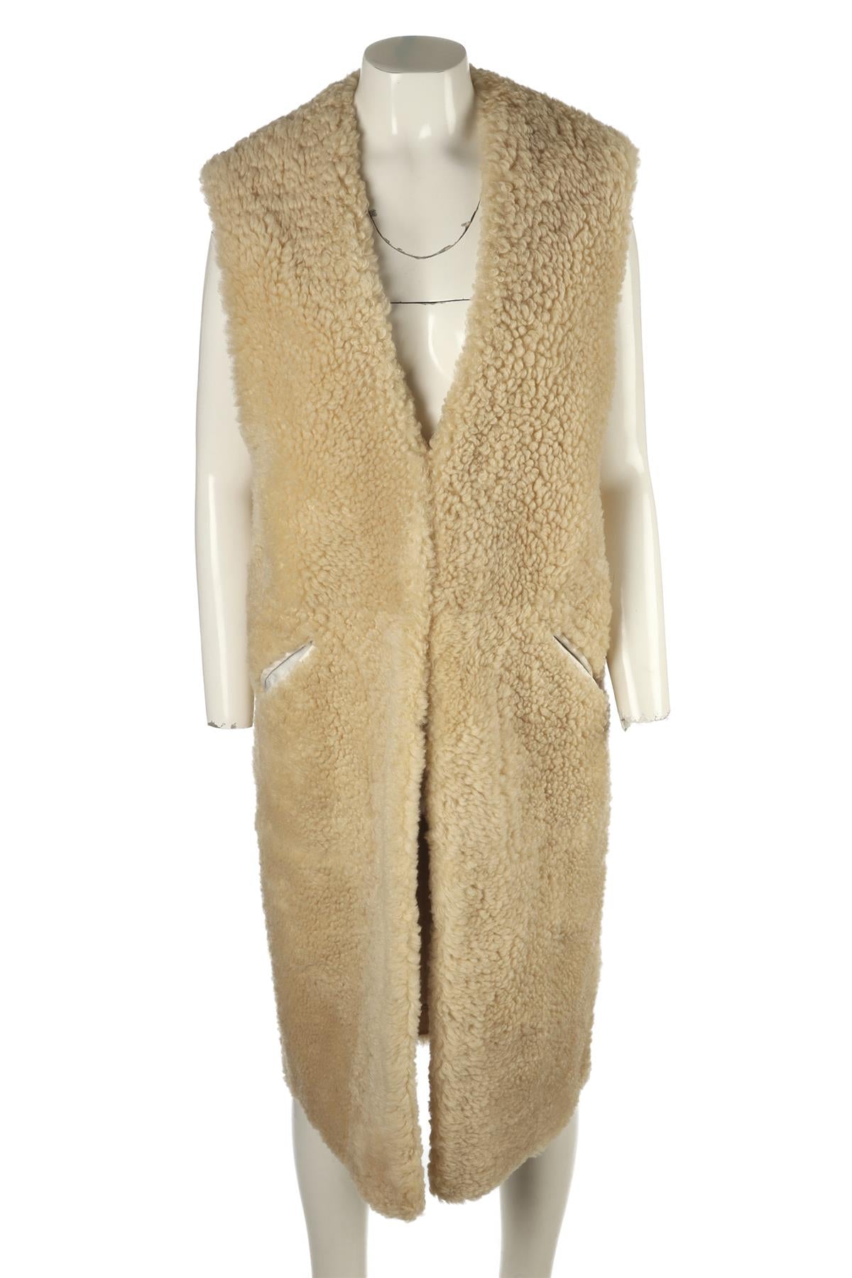 CHLOÉ BEIGE SHEARLING GILET FR 36 UK 8