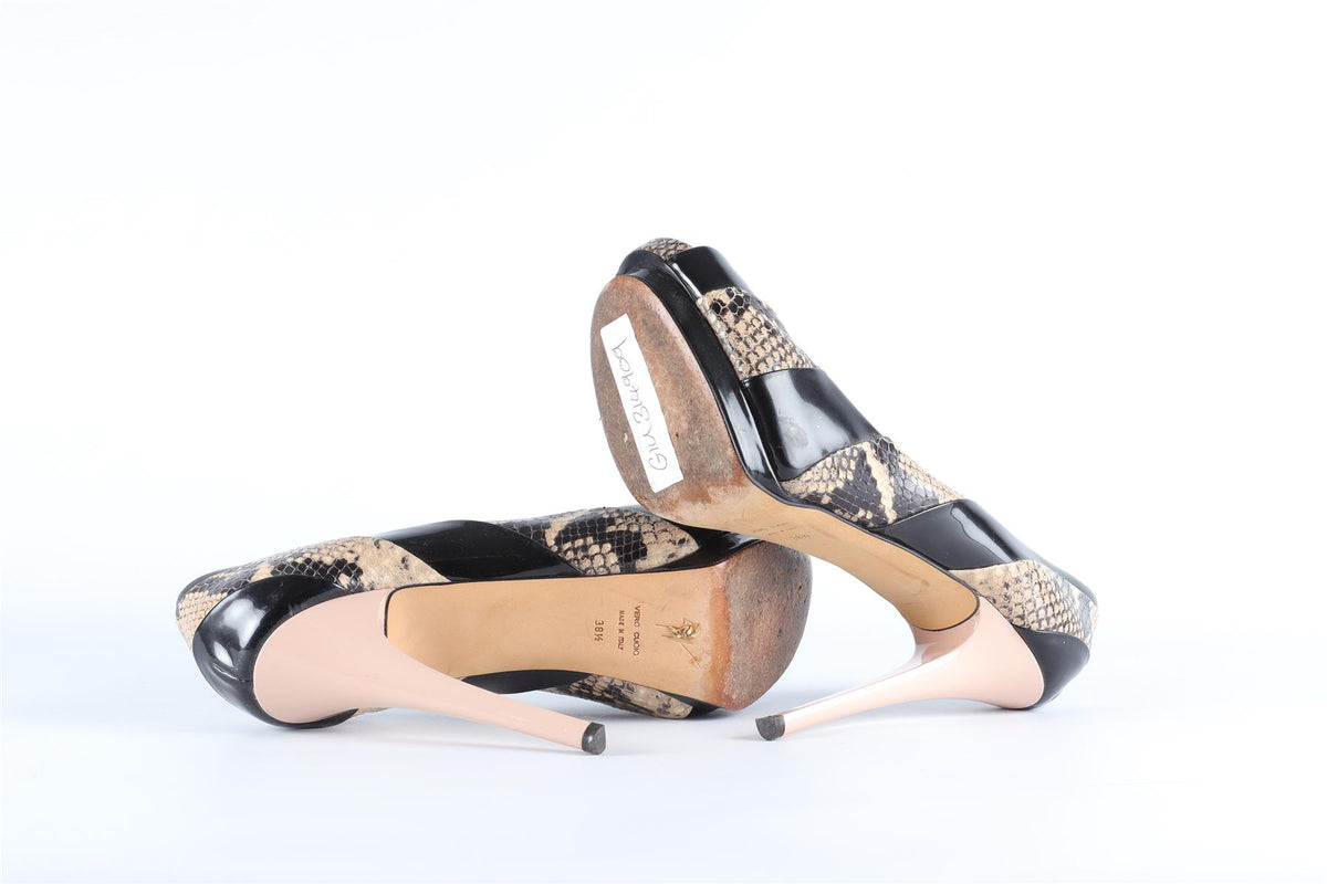 GIUSEPPE ZANOTTI BLACK PATENT LEATHER PUMPS EU 38.5 UK 5.5