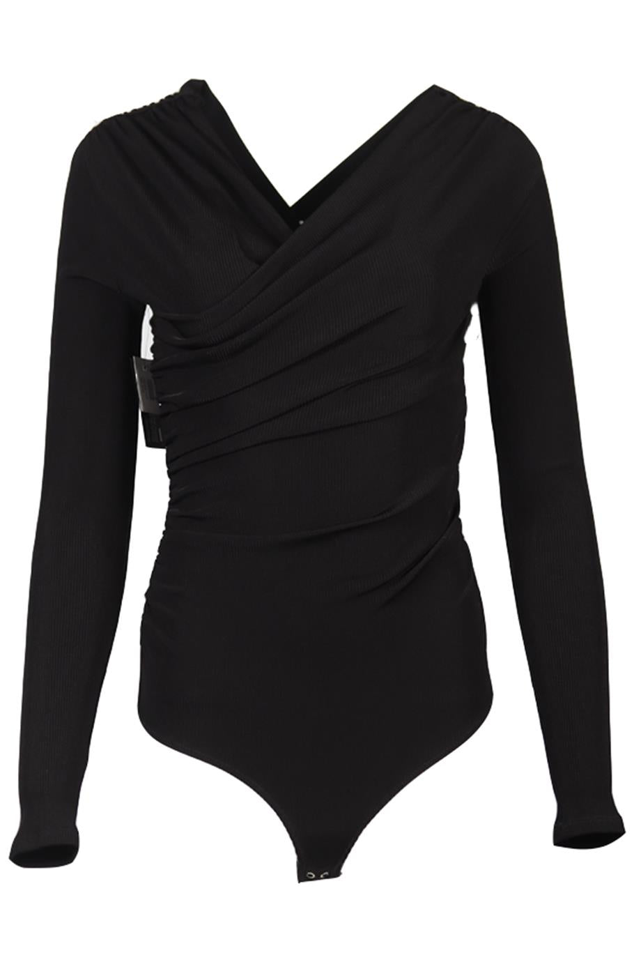 GOLDSIGN ONE SHOULDER JERSEY BODYSUIT SMALL