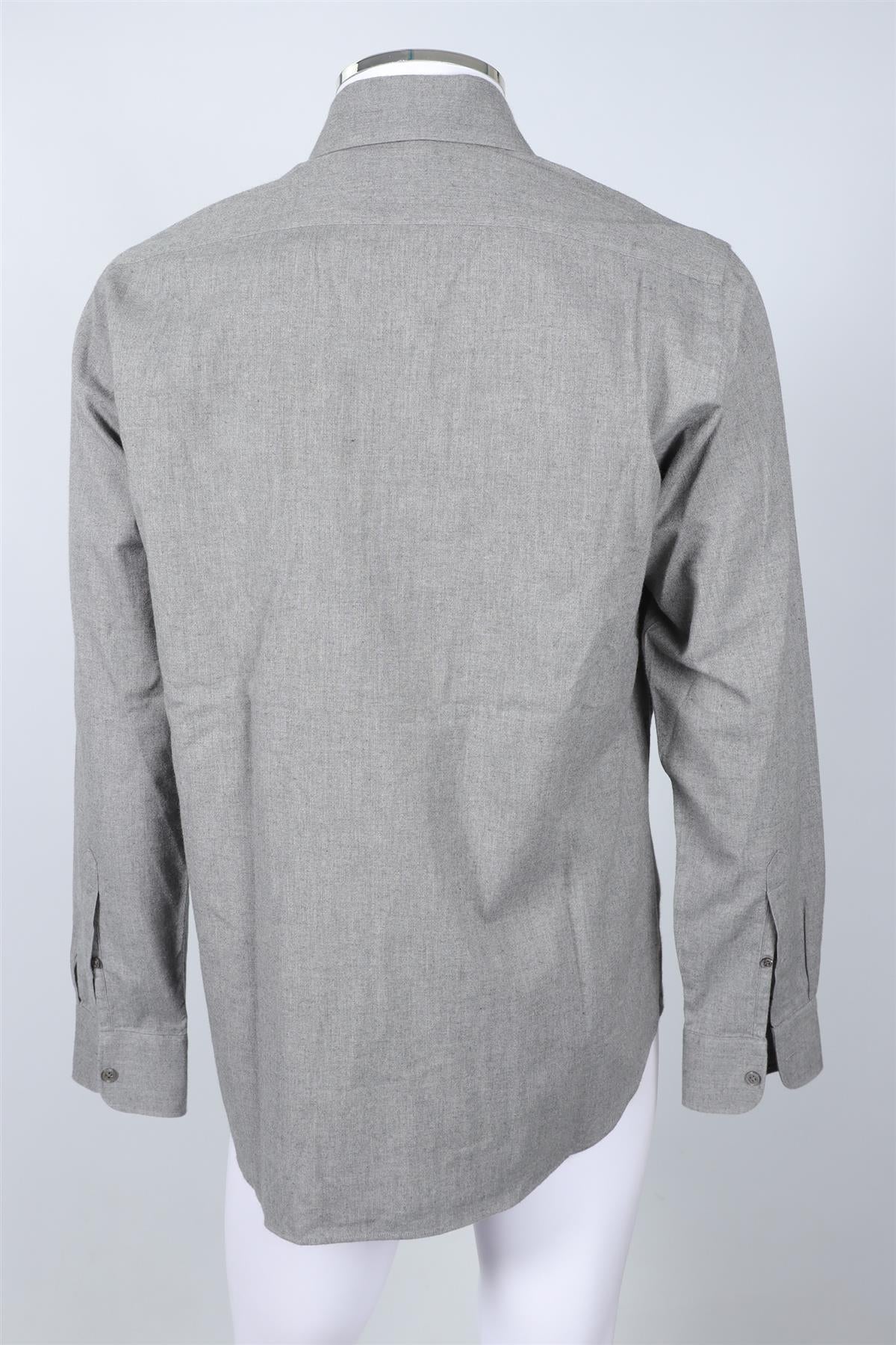 THOM SWEENEY GREY MEN'S COTTON SHIRT 17 UK 46