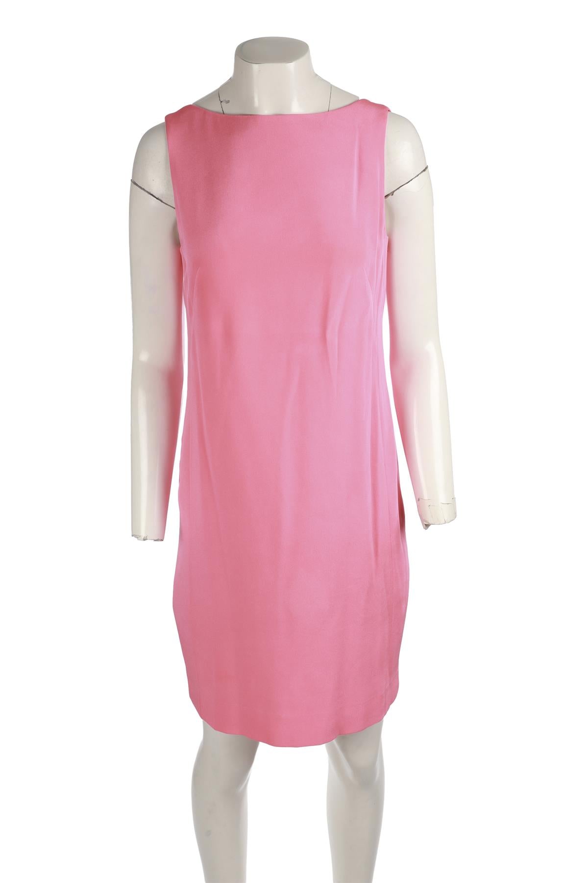 AKRIS PINK SILK MIDI DRESS US 8 UK 12