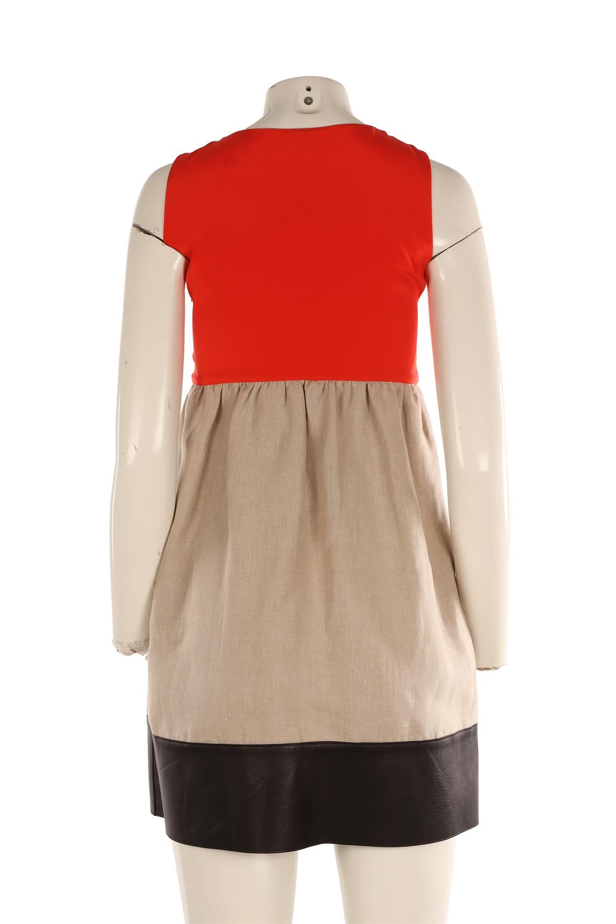 CÉLINE ORANGE LINEN MINI DRESS FR 36 UK 8